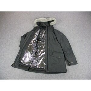 Columbia Jacket Womens XS Gray Omni Heat Interchange Parka Fur Trim Hooded Coat